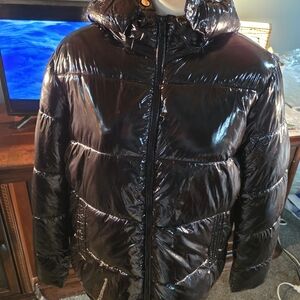 Crissrexo Size  XXL -Shiny Black Puffer Jacket